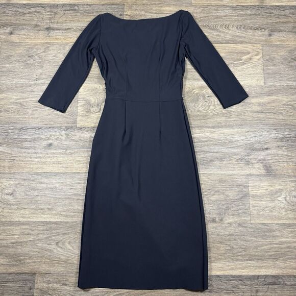 Chiara Boni La Petite Robe Florien Ruched Sheath Dress Women's 40 US 4 Black - Picture 9 of 13